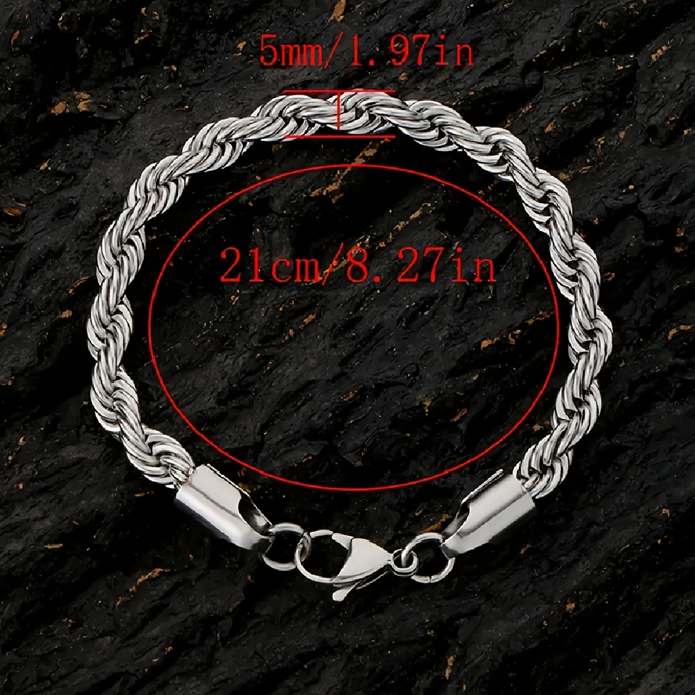 10pcs Unisex Stainless Steel Bangle Bracelet Set
